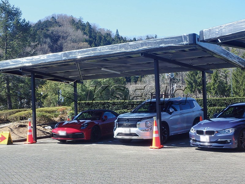 120KW - 山梨県ソーラーカーポート架台案件