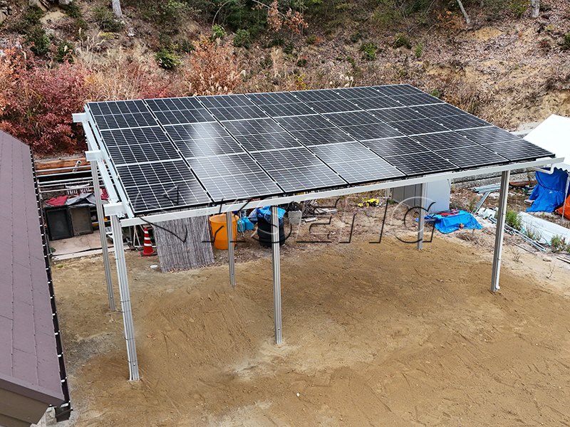 広島県低圧カーポート架台案件